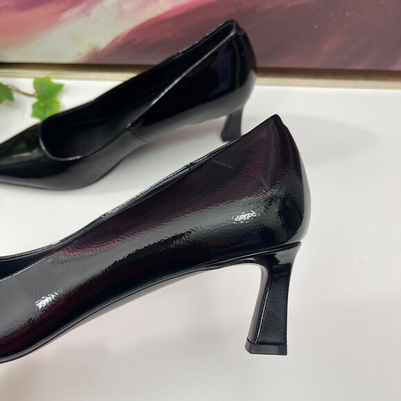 Steve Madden Womens Pointed Toe Kitten Heel Pumps in Black Patent 8.5 - Picture 7 of 10